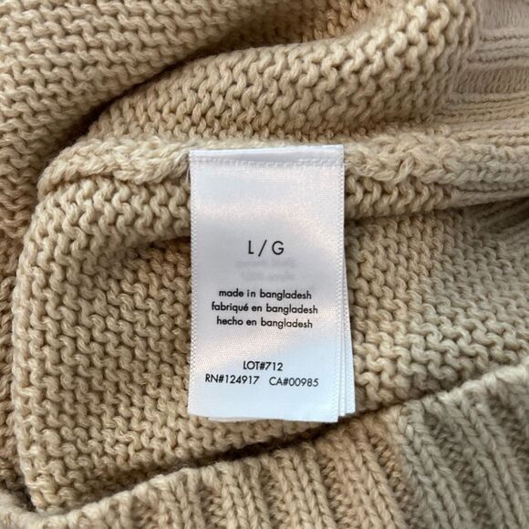 WeWoreWhat Creme Brulee Beige Off The Shoulder Knit Sweater Women's Size Large - Picture 5 of 6